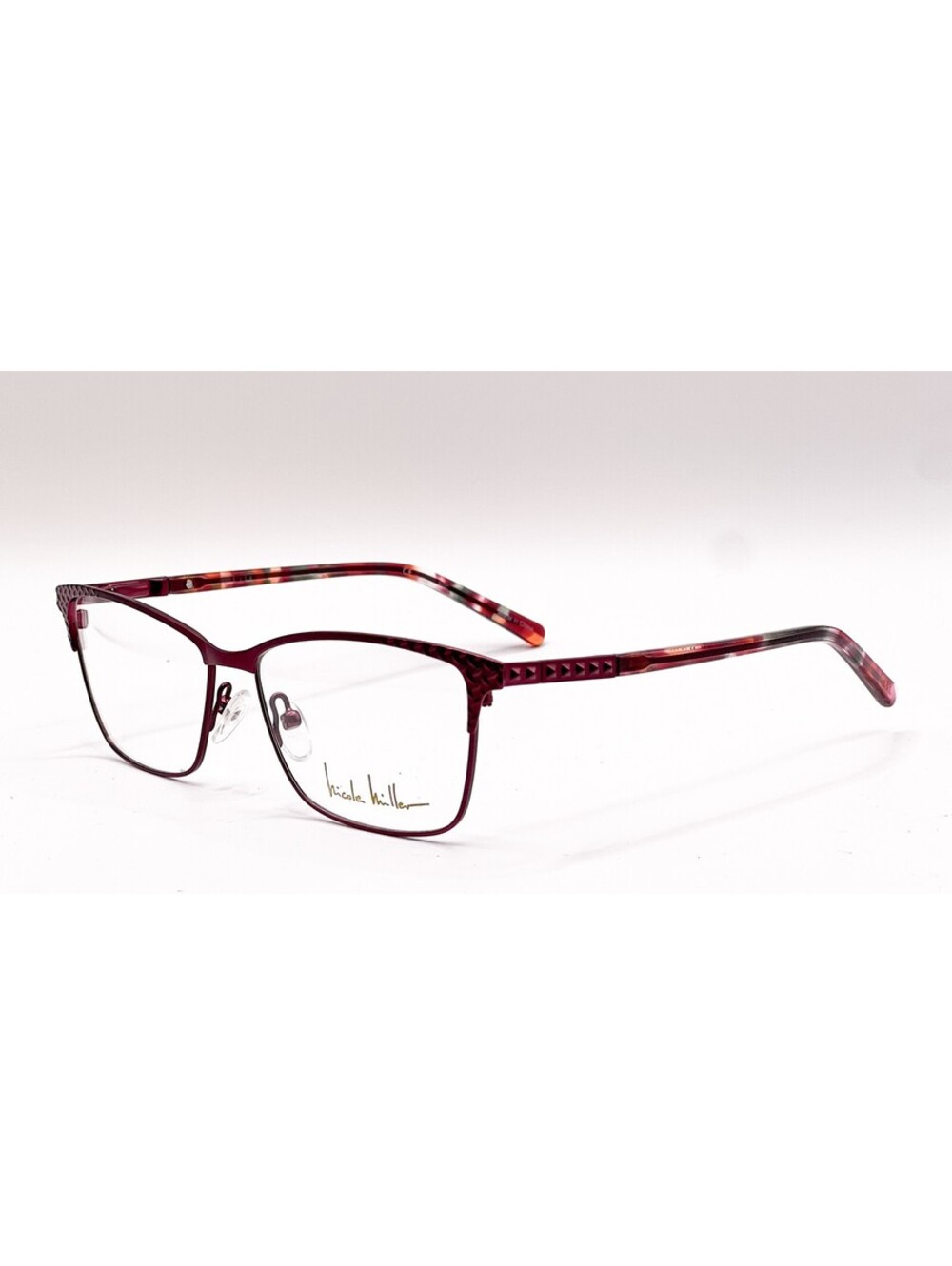 Nicole Miller Foutain C03 Matte Mulberry Rectangle Eyeglass Frames 55-15-135